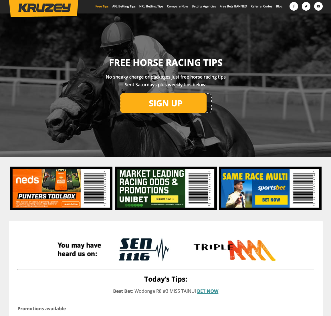 Free horse racing tips