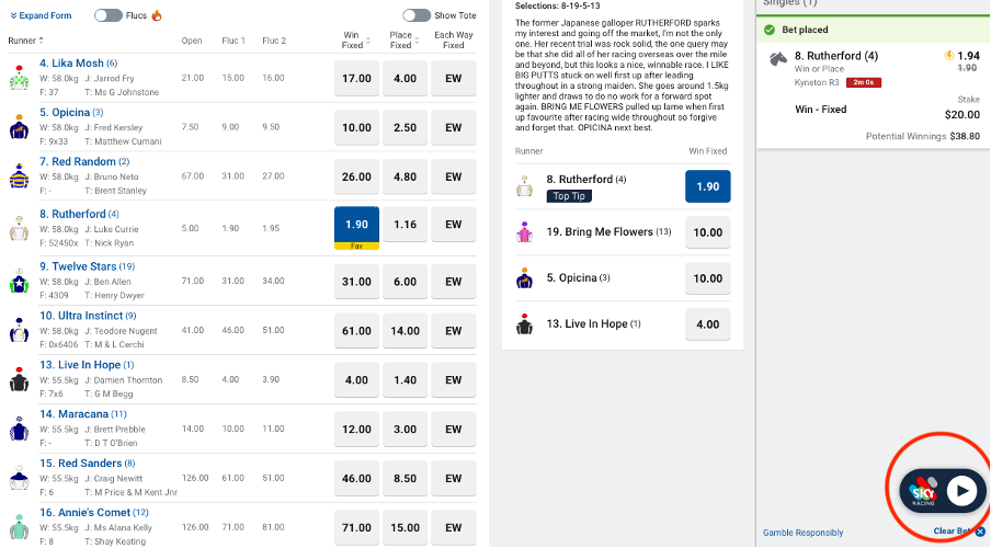 Sportsbet Watch Racing