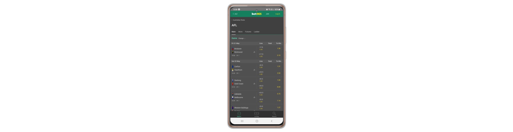 Bet365 Mobile Site