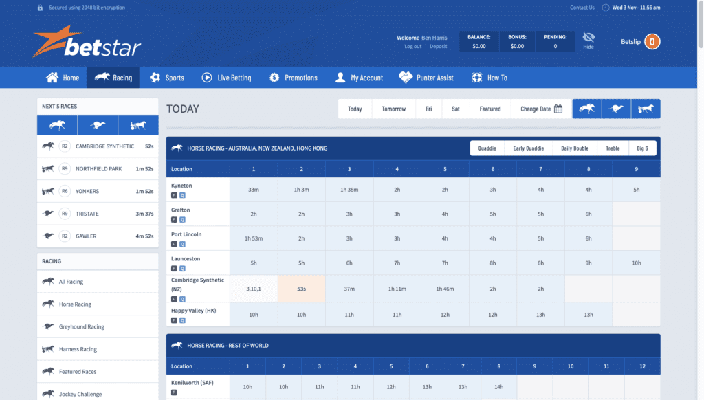 Betstar Racing guide