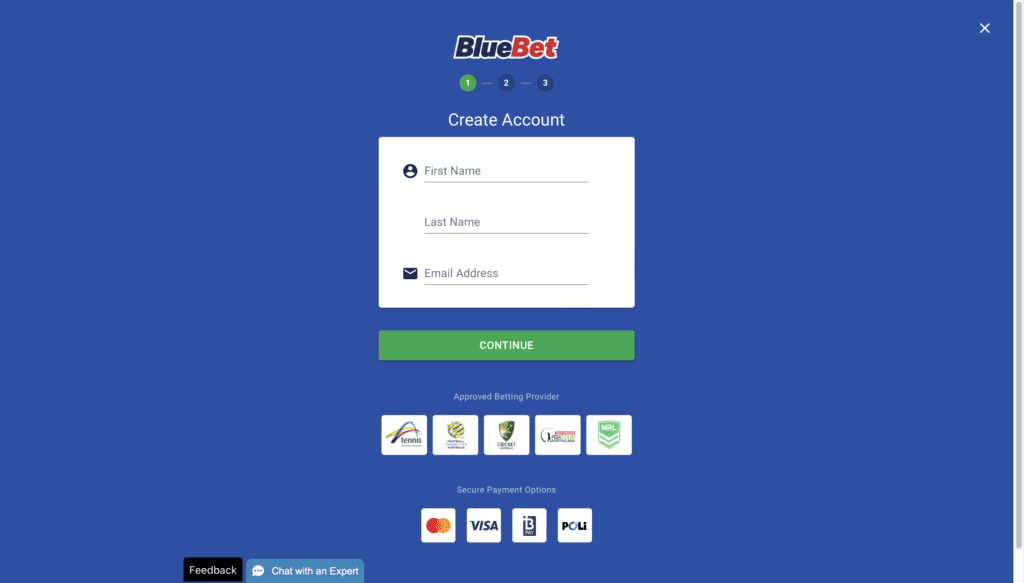 Bluebet Sign up