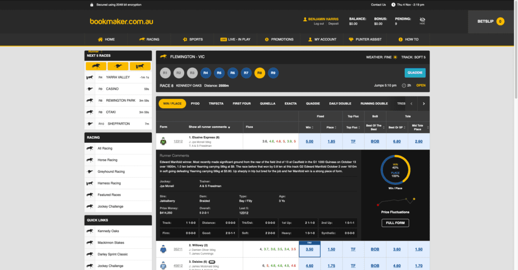 Bookmaker form guide