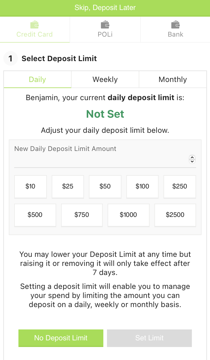 TexBet Deposit Limit