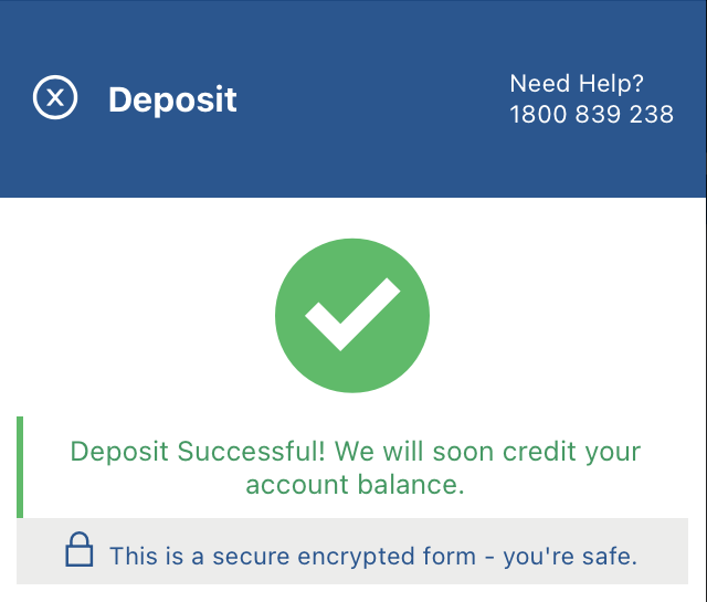 TexBet Deposit Successful