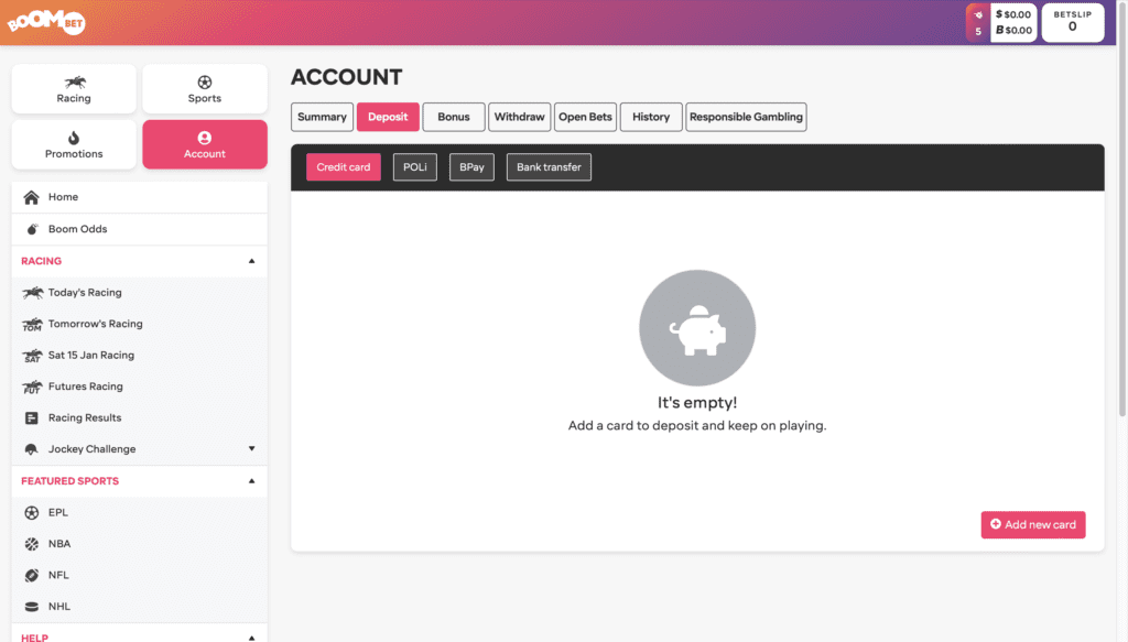 Boombet Account Deposit